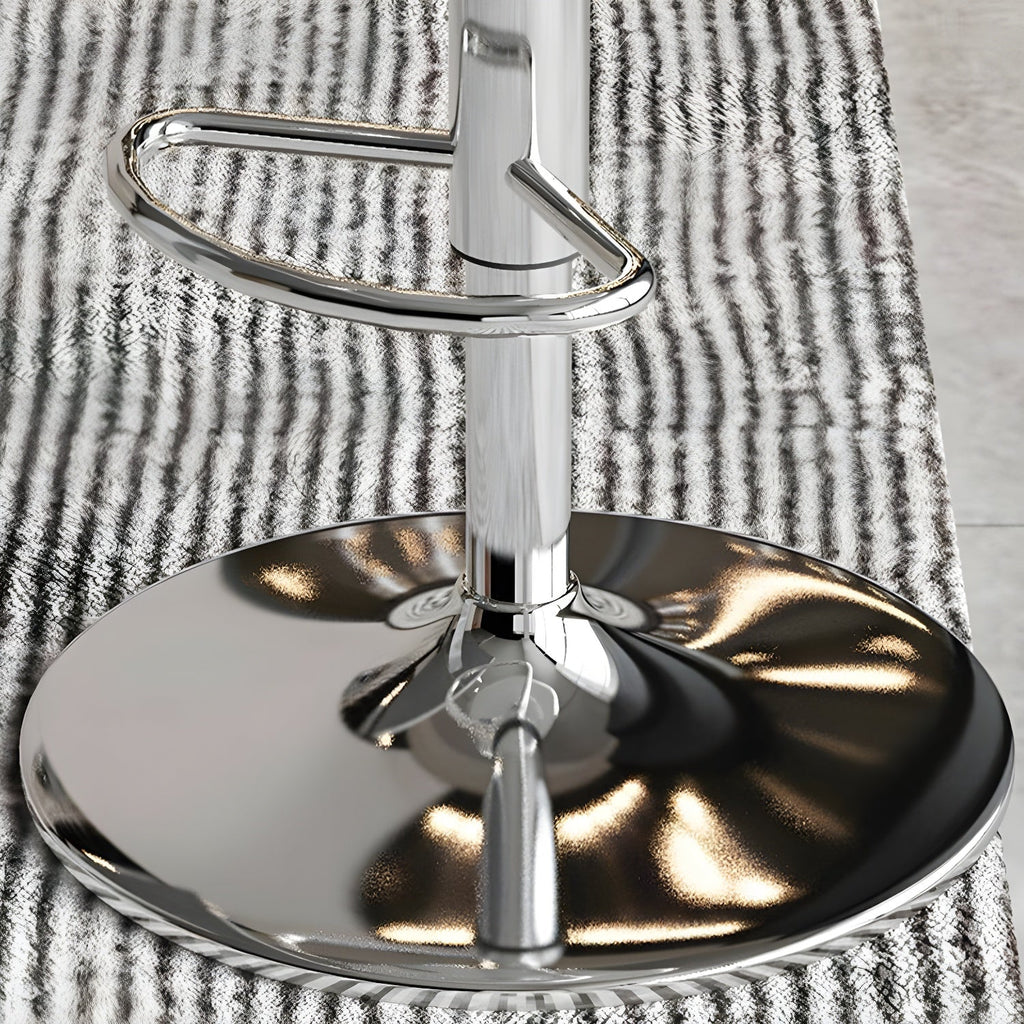 Contemporary Scandinavian Curved Acrylic Metal Base Adjustable Swivel Bar Stool Backrest Footrest For Kitchen