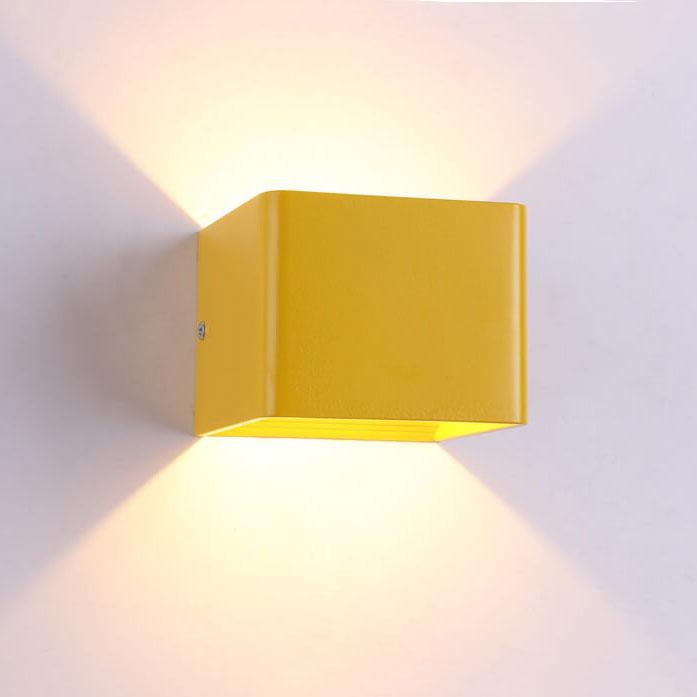 Multicolor Modern Square Aluminum LED Wall Sconce