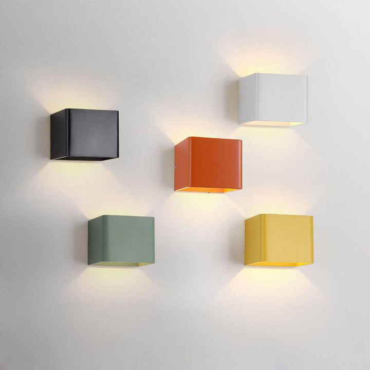 Multicolor Modern Square Aluminum LED Wall Sconce