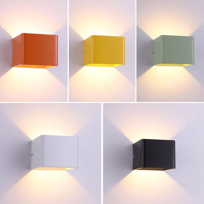 Multicolor Modern Square Aluminum LED Wall Sconce