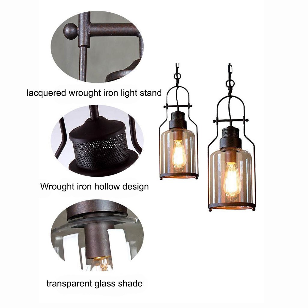 Industrial Glass Pendant Light