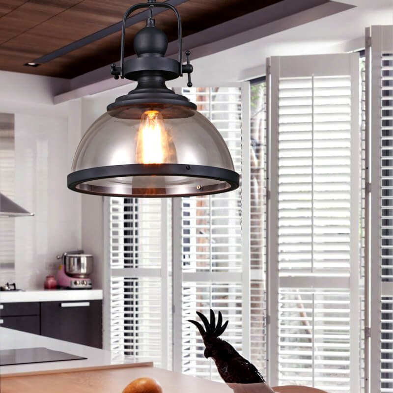 Retro Dome Glass Pendant Light