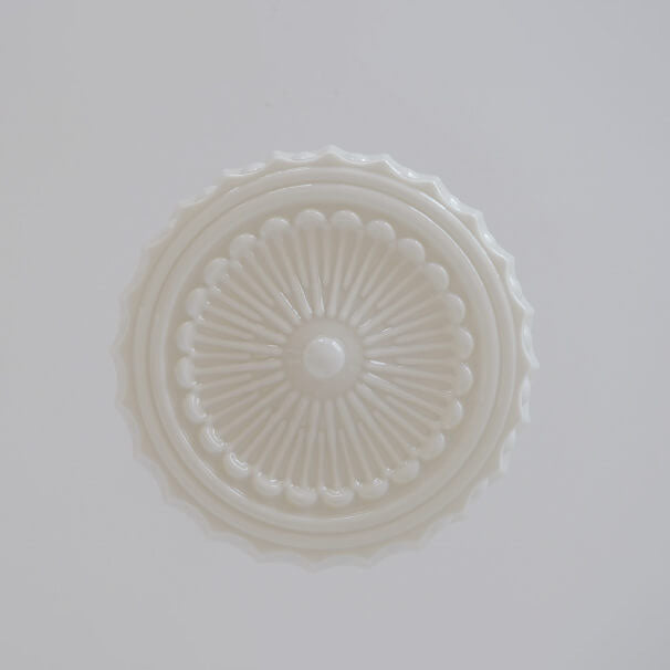 Traditional Round Glass LED Semi-Flush Ceiling Light
