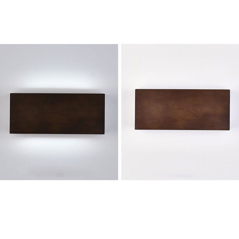 Wabi-Sabi Rectangular Wood LED Wall Sconce