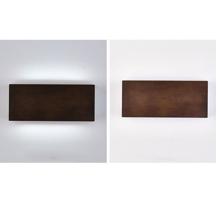 Wabi-Sabi Rectangular Wood LED Wall Sconce