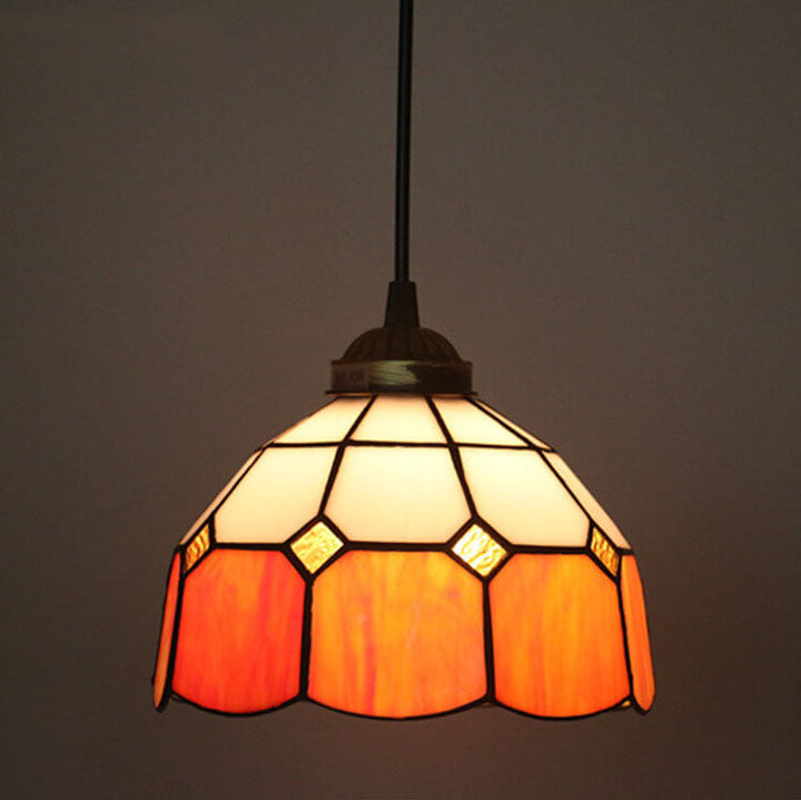 Tiffany Traditional Round Glass Pendant Light