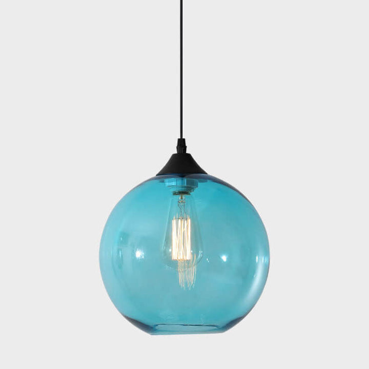 Stained Minimalist Round Glass Pendant Light