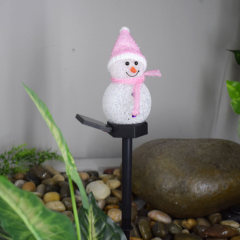 Solar Rice Ball Snowman LED Floor Lamp