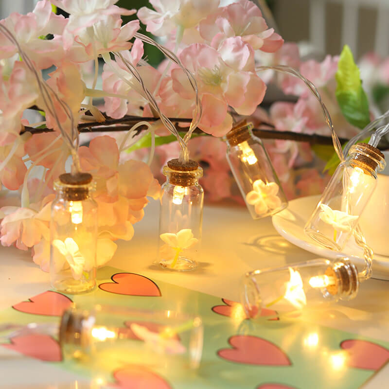 Wishing Bottle Tree Snow String Lights