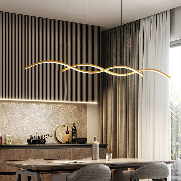 Minimalist Wave LED Chandelier
