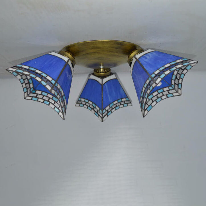 Luxury Glass 3-Light Semi-Flush Ceiling Light