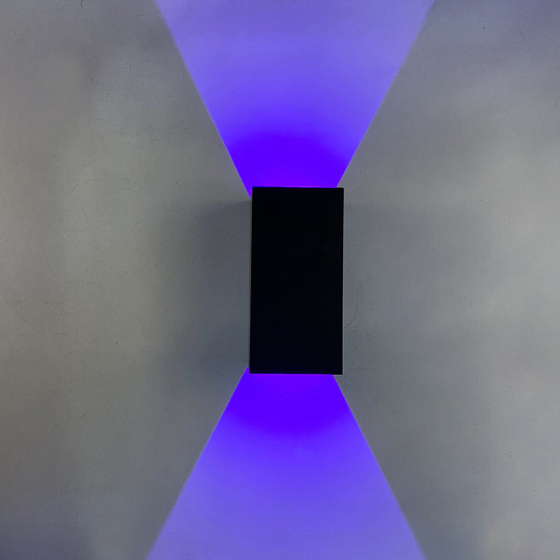 Modern Minimalist Aluminum Smart Square APP Dimming Waterproof LED Wall Sconce Lamp For Outdoor