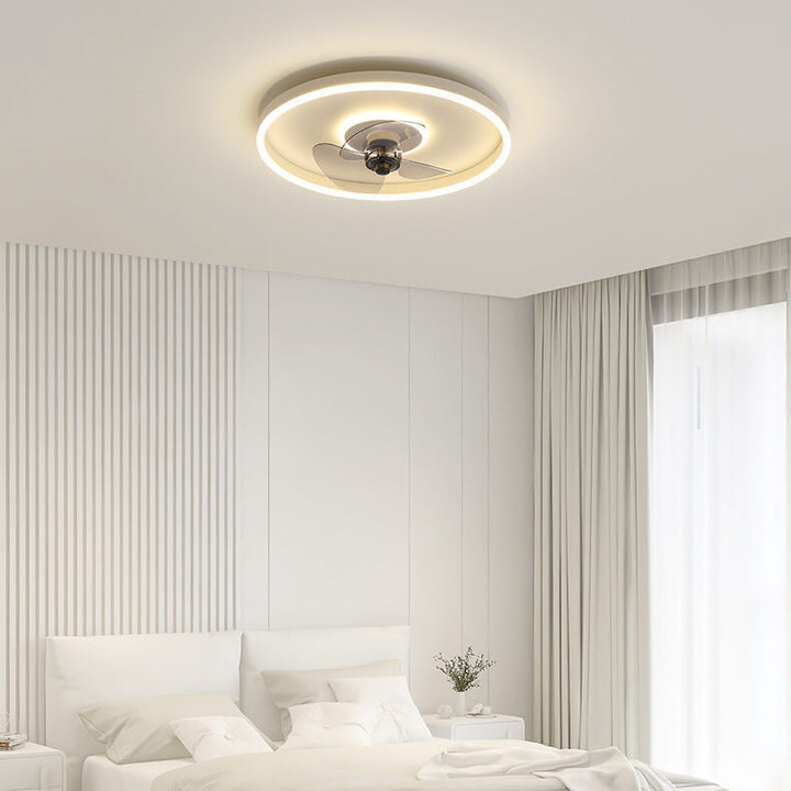 Contemporary Round Aluminum LED Ceiling Fan Light
