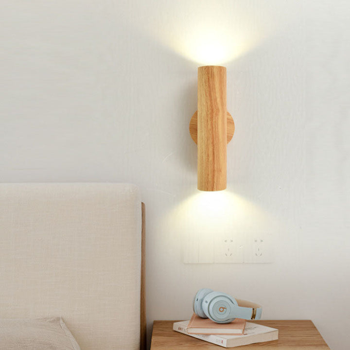 Modern Solid Wood LED Wall Sconce