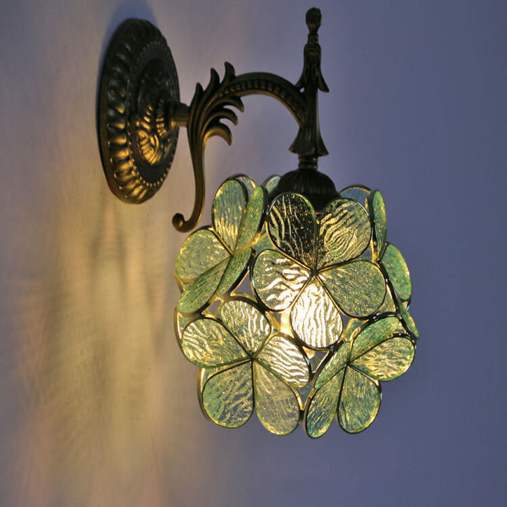 Vintage Flower Glass Wall Sconce