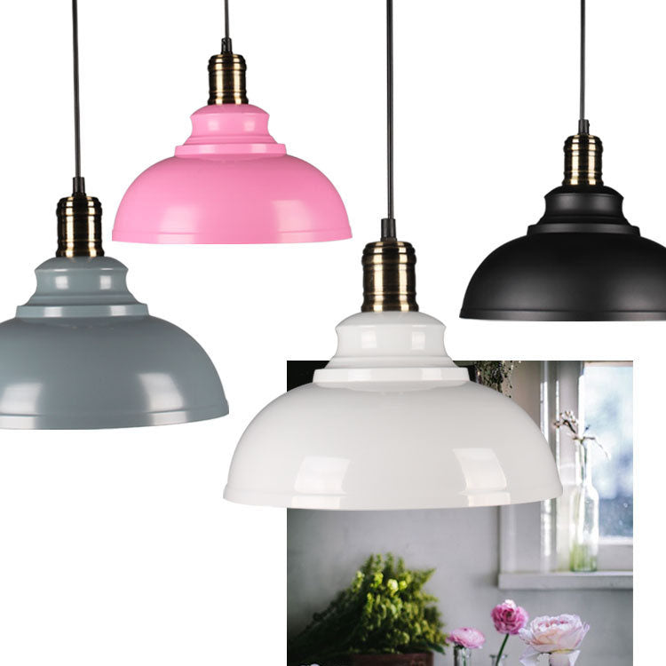 Industrial Contemporary Round Iron Pendant Light