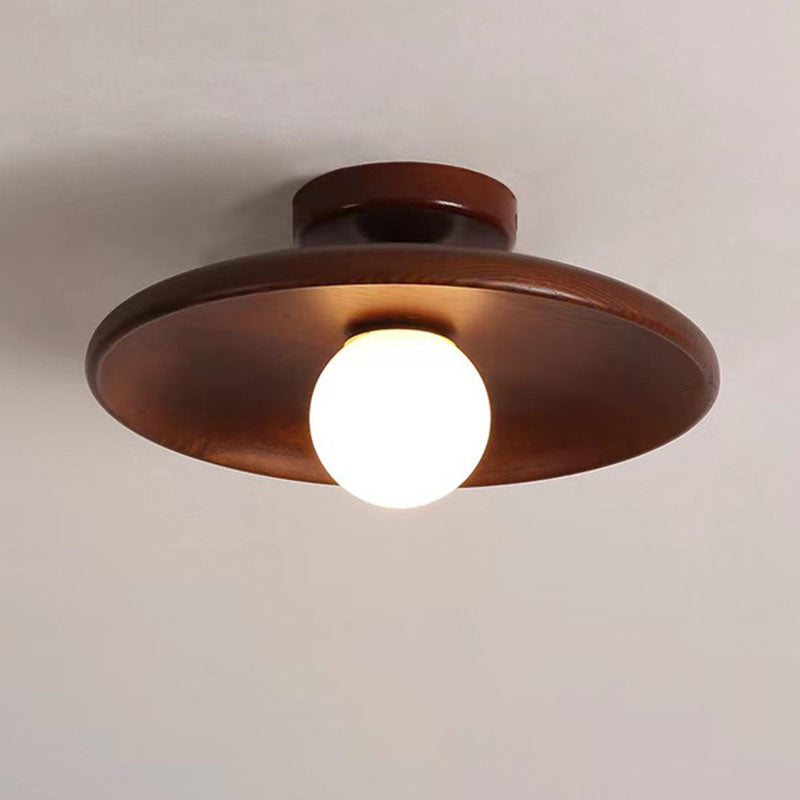 Modern Round Glass Semi-Flush Ceiling Light
