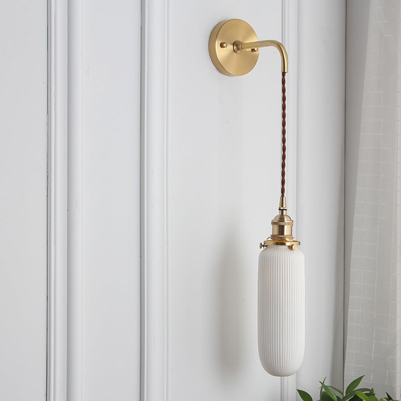 Minimalist Cylinder Brass Wall Sconce