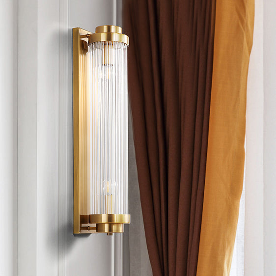 Traditional Cylinder Glass 2-Light Wall Sconce