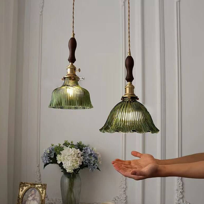 Minimalist Flower Walnut Pendant Light