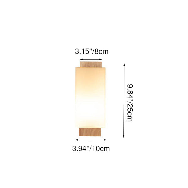 Minimalist Square Solid Wood Wall Sconce