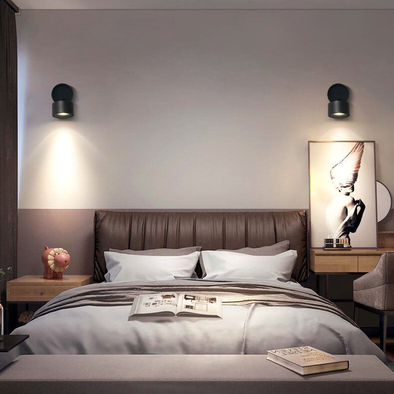 Minimalist Round Aluminium Rotatable LED Wall Sconce