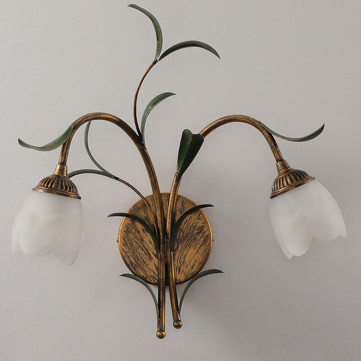 Minimalist Flower Glass 2-Light Wall Sconce