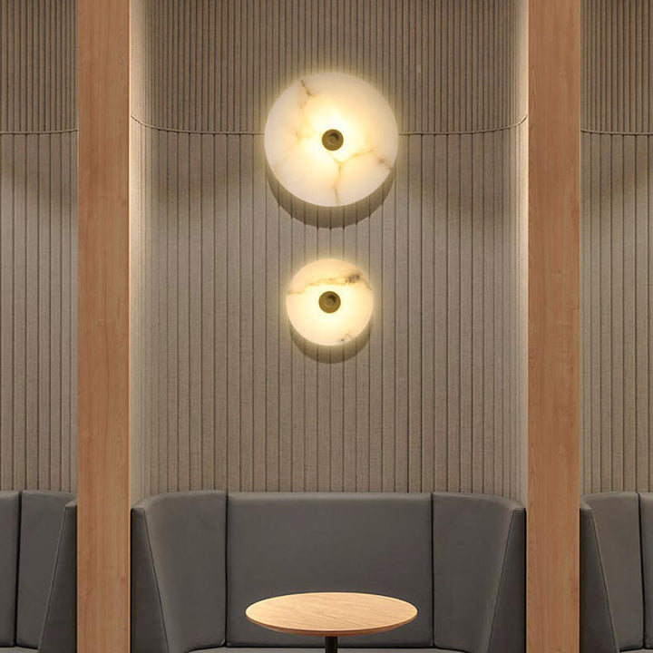 Contemporary Round Marble LED Wall Sconce
