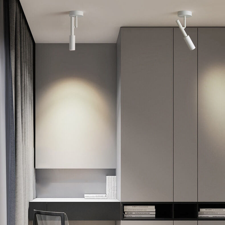 Minimalist Aluminum Rotatable LED Semi-Flush Ceiling Light