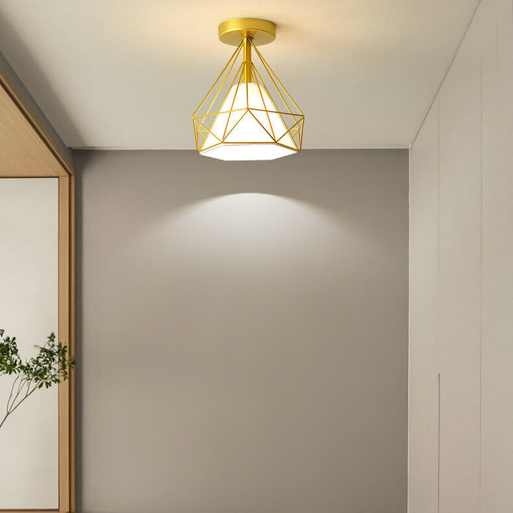 Nordic Flower Ceramic Semi-Flush Ceiling Light