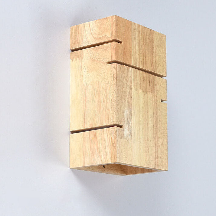 Minimalist Square Wooden 2-Light Wall Sconce