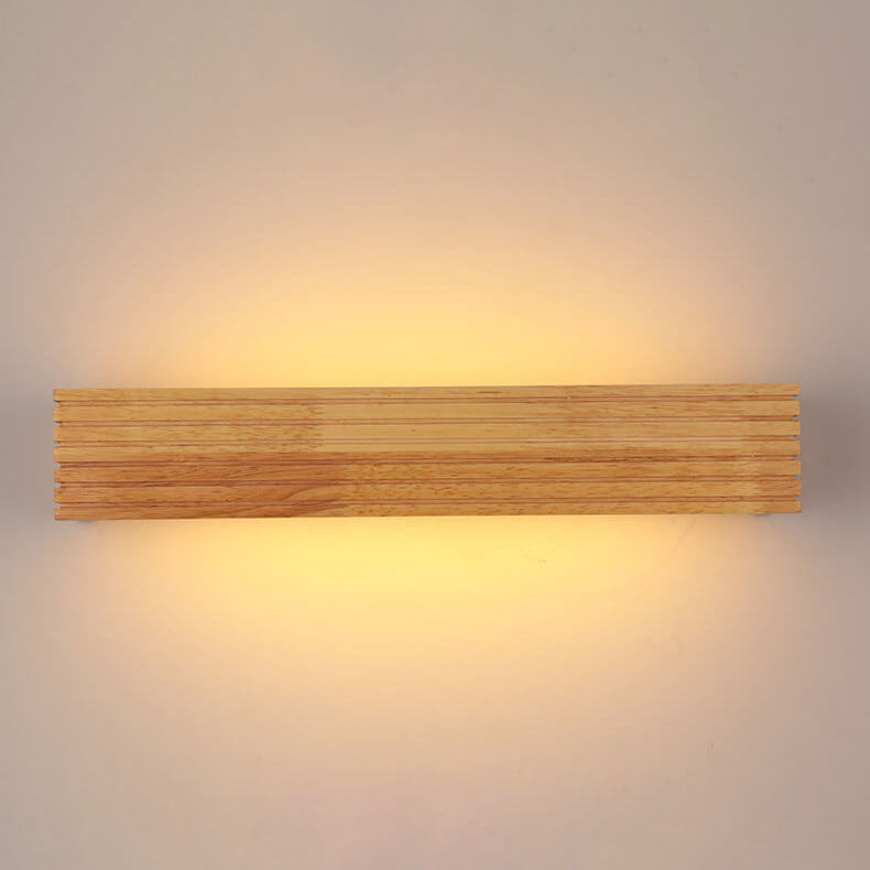Traditional Rectangular Wood LED Vanity Light