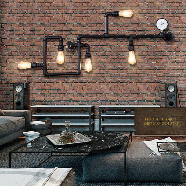 Industrial 5-Light Wall Sconce