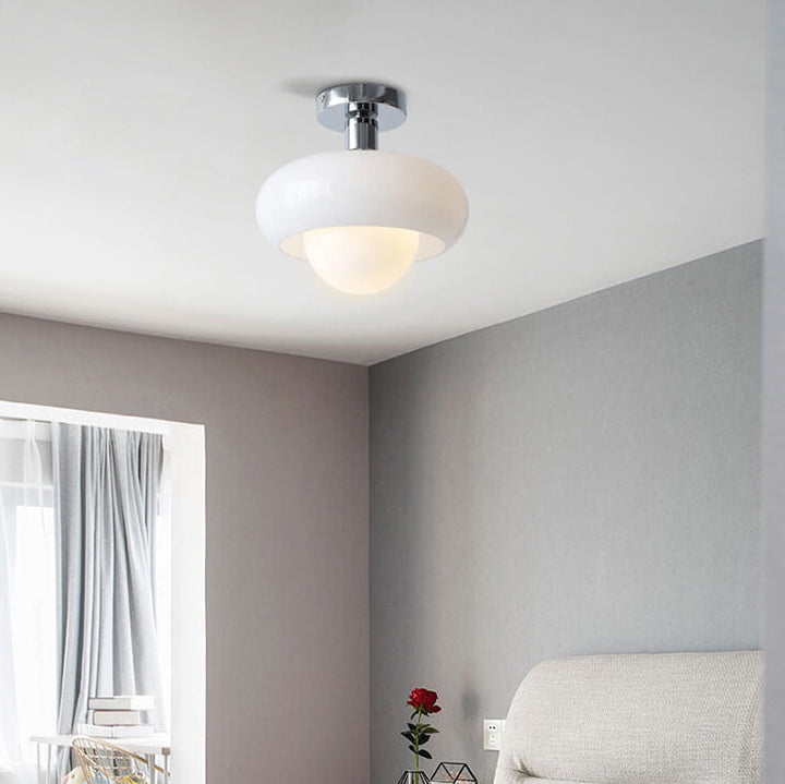 Modern Glass Semi-Flush Ceiling Light