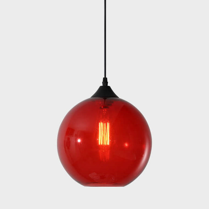 Stained Minimalist Round Glass Pendant Light