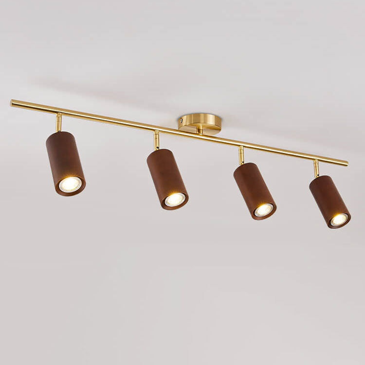 Minimalist Linear Walnut LED Track Light