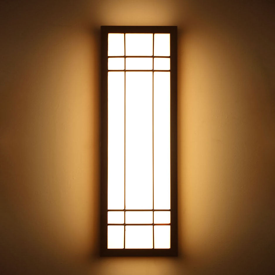 Japanese Traditional Solid Wood LED Wall Sconce