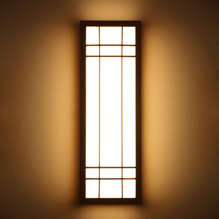 Japanese Traditional Solid Wood LED Wall Sconce