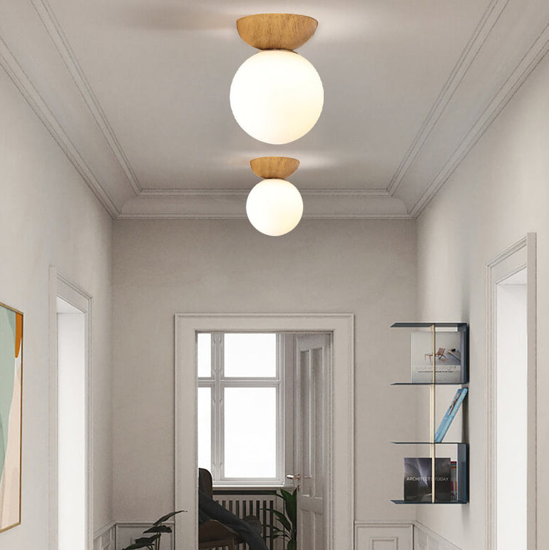Minimalist Glass Semi-Flush Ceiling Light