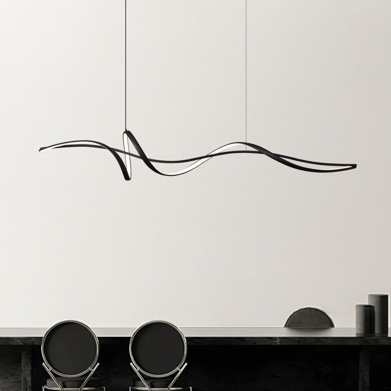 Minimalist Wave Aluminium LED Chandelier