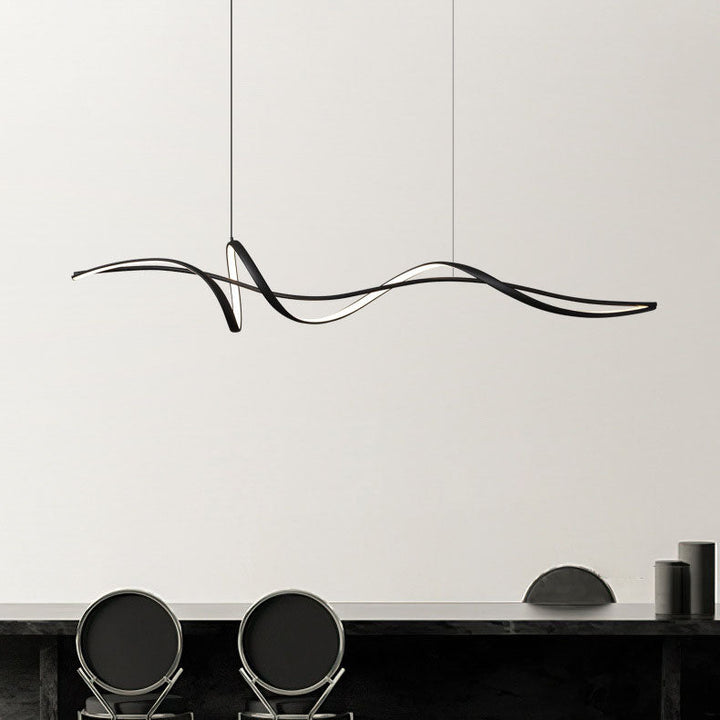 Minimalist Wave Aluminium LED Chandelier
