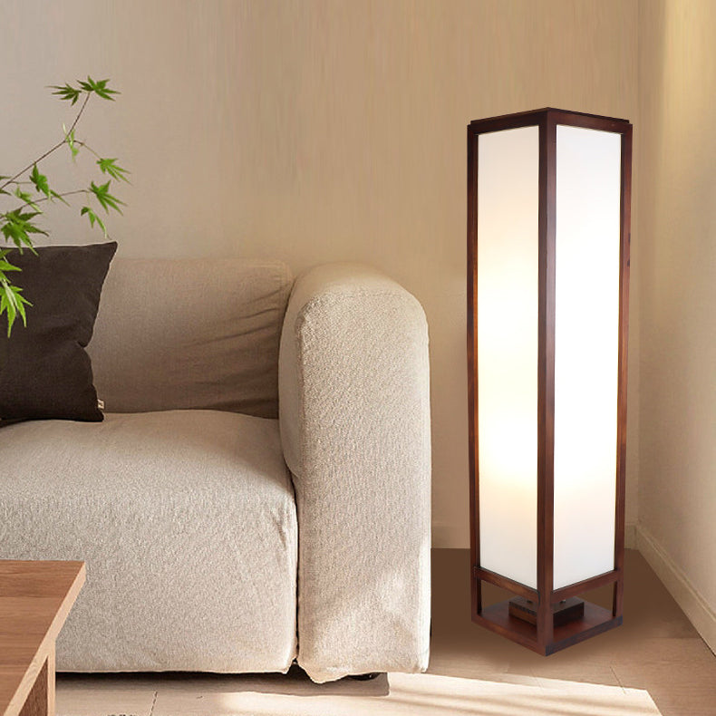 Traditional Rectangular Wood Floor Lamp