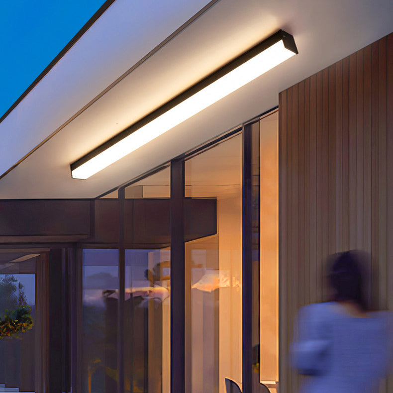 Long Minimalist Aluminum LED Flush Mount Ceiling Light