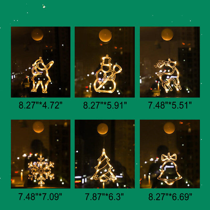 Santa Snowman Window Suction LED Lights