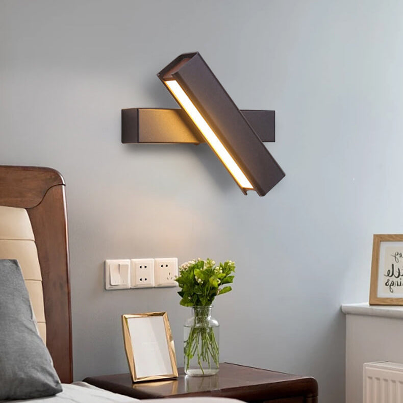 Minimalist Rectangular Aluminum Rotatable LED Wall Sconce
