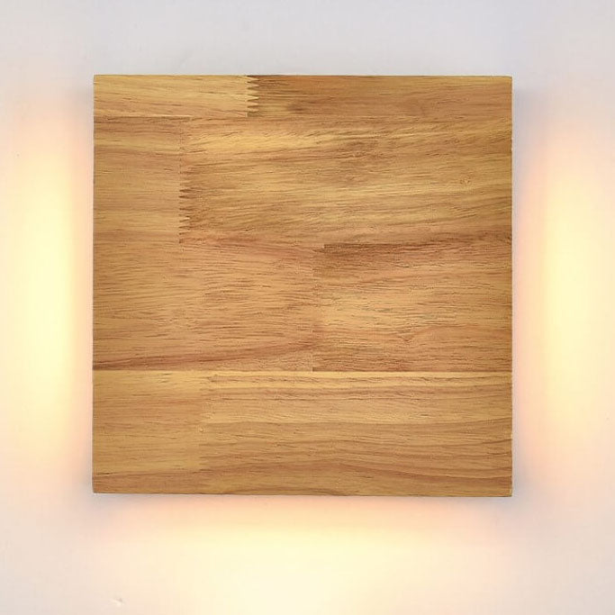 Wabi-Sabi Rectangular Wood LED Wall Sconce
