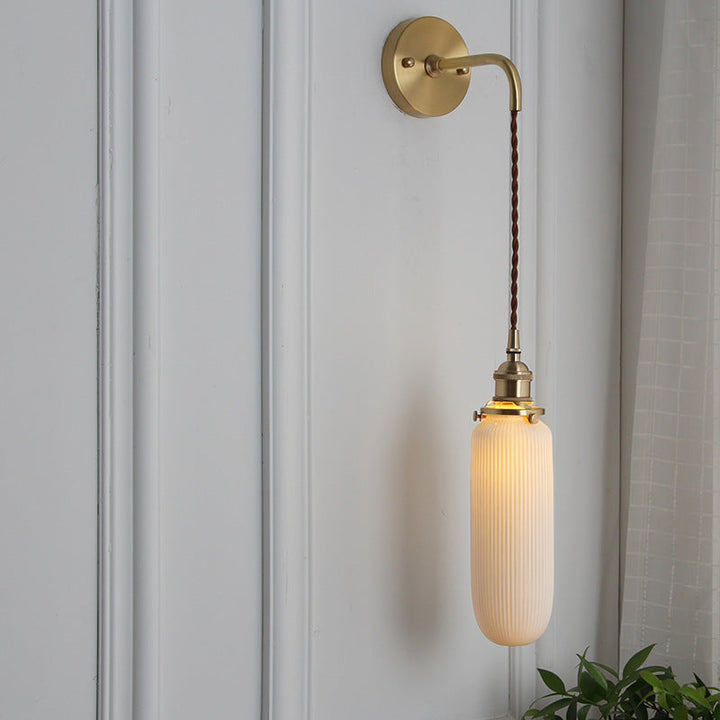 Minimalist Cylinder Brass Wall Sconce