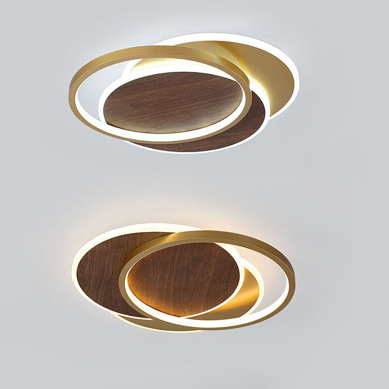 Modern Nordic  Wrought Iron Round Circular LED Flush Mount Lighting for Living Room