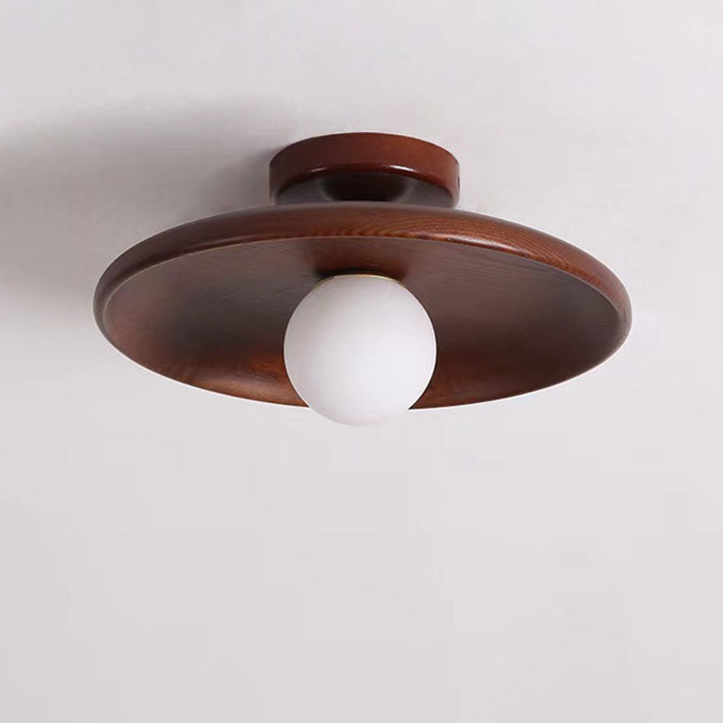 Modern Round Glass Semi-Flush Ceiling Light