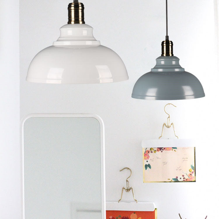 Industrial Contemporary Round Iron Pendant Light